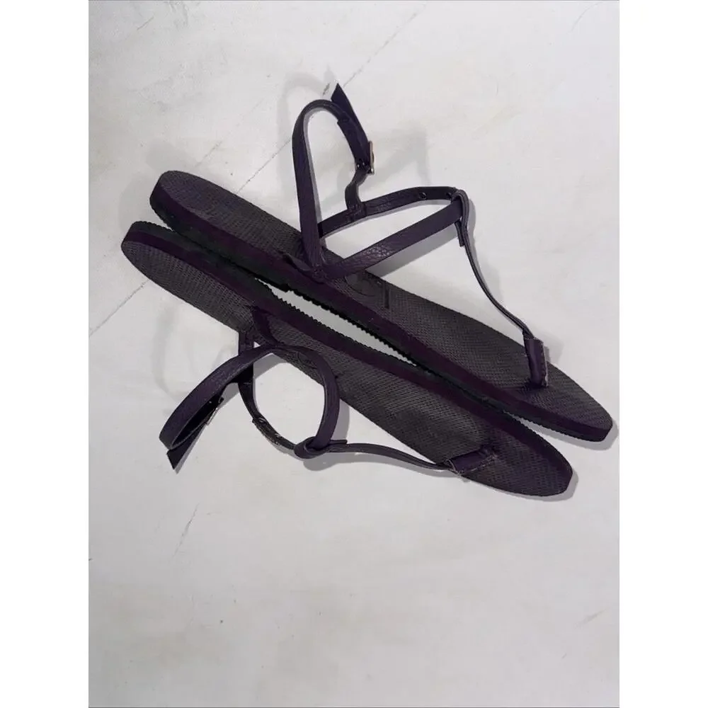 Havaianas Purple Classic‎ Leather T-Shape You Riviera Thong Sandals Size 9/10